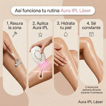 Aura Láser - Depiladora IPL 9999 Flashes Sin Dolor
