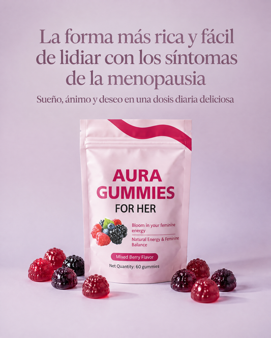 Gomitas Aura para la menopausia: sueño, ánimo y deseo en una dosis diaria