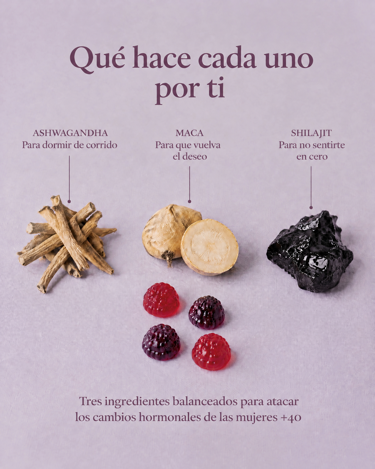 Ashwagandha, maca y shilajit: tres ingredientes balanceados para los cambios hormonales de las mujeres +40