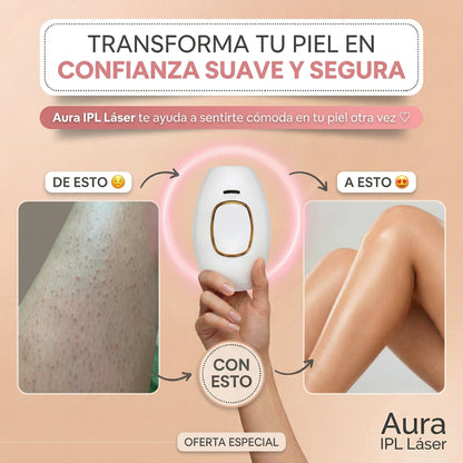 Aura Láser - Depiladora IPL 9999 Flashes Sin Dolor